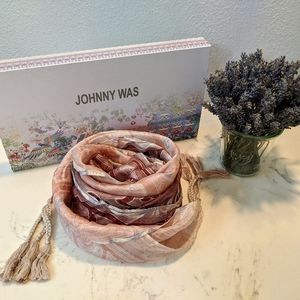 Johnny Was silk tassel scarf